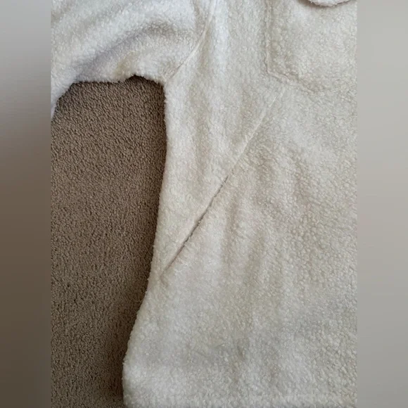 Linda Anderson Sherpa Shacket Jacket Women’s XXL Cream Button Front Teddy Fleece - Picture 5 of 8